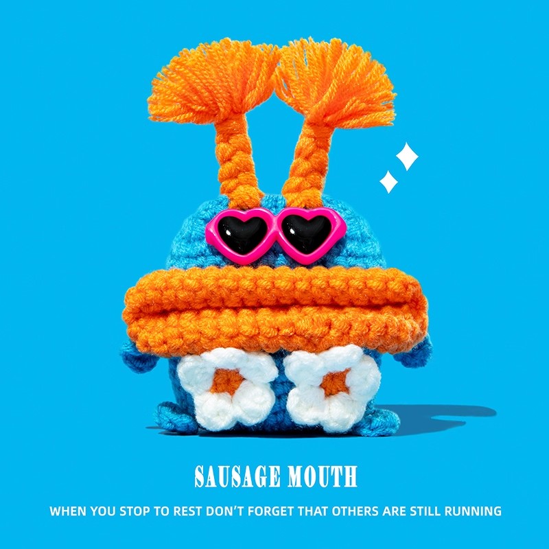 毛绒香肠嘴适用华为蓝牙耳机壳