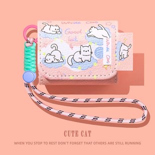 适用华为freeclip2保护套freebudspro5耳机壳freebuds7i pro4e皮质arc小猫小狗 6i蓝牙freebudsse2代se3耳夹式