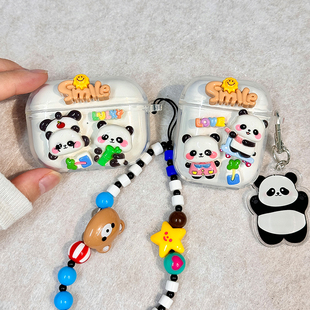 适用oppo enco air4pro保护套oppoencox3耳机壳oppoencor4蓝牙oppoencofree4丹拿oppoencoair4竹子熊猫clip盒