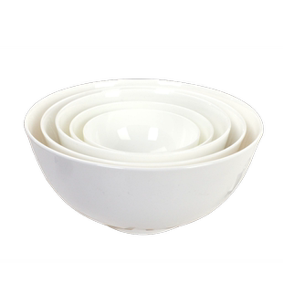 纯白色骨瓷饭碗面碗汤碗4.5寸 6寸 8寸 家用陶瓷碗 汤盆可微波