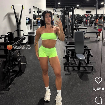 DakaFit 新色DFYNE荧光绿三角文胸短裤v领背心运动瑜伽健身服