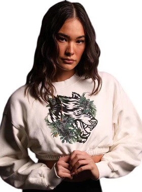 DakaFit DARC狼头健身服高腰棉卫衣女长袖狼头健身服 断码清仓