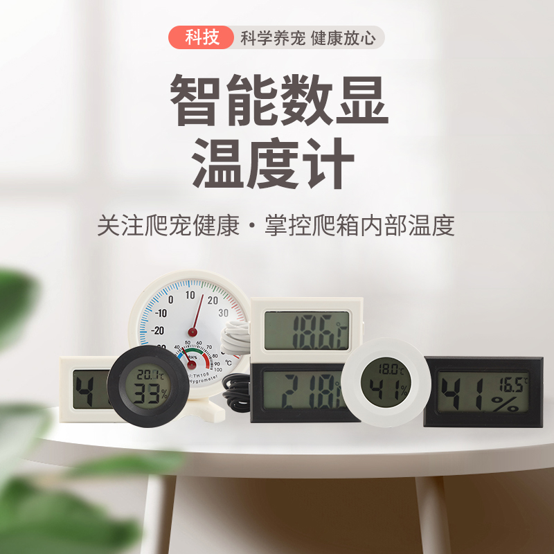 迷你电子温湿计温湿度计陆龟蜥蜴变色龙爬宠温度计黑白色包邮