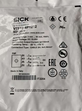 SICK传感器VTF18-4P1212货号6012829议价
