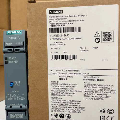 3RN2012-1BA30  热敏电阻电机保护继电器 标准评议价