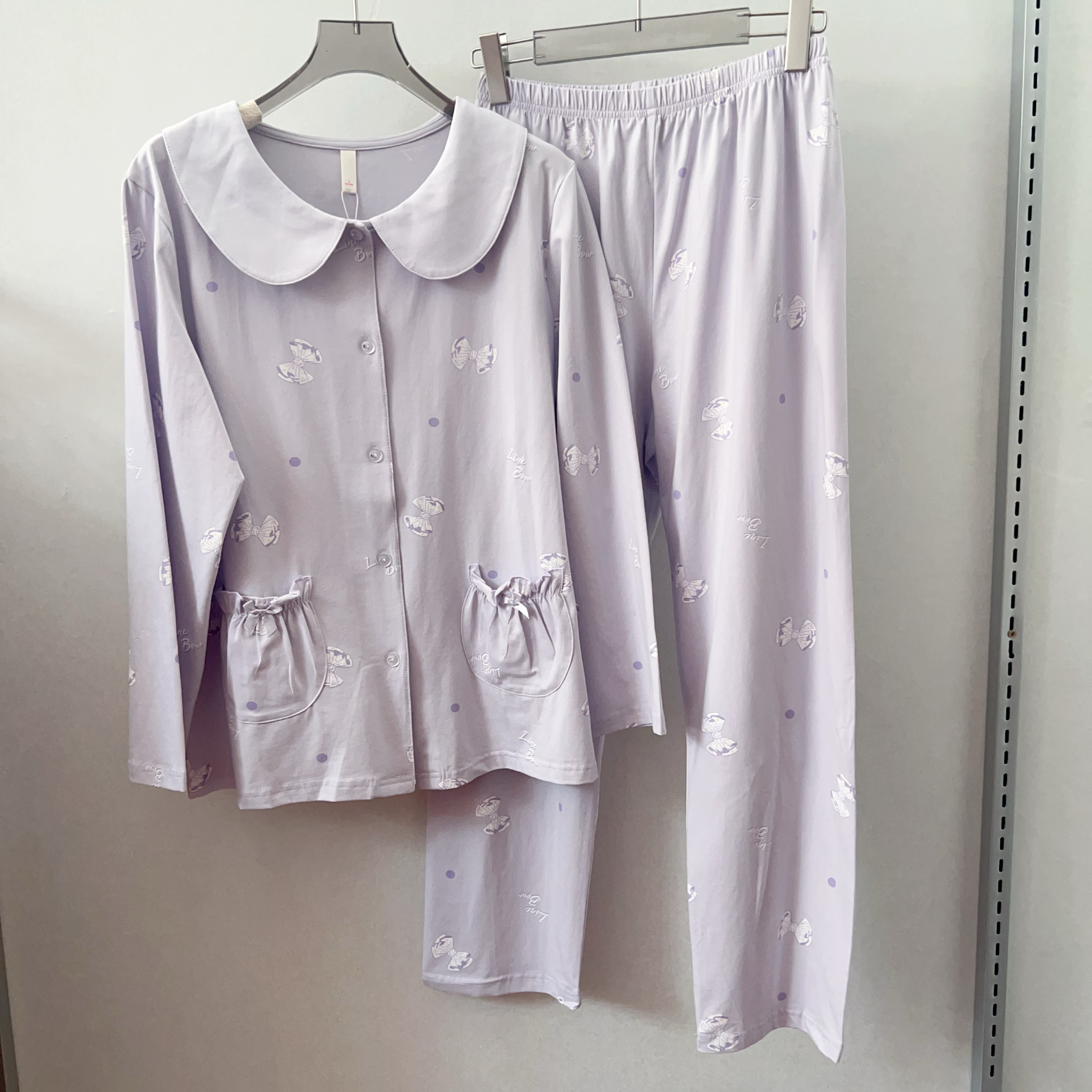 丽人湾2025早春新女士家居服睡衣套装纯棉舒适透气淑女可爱娃娃领