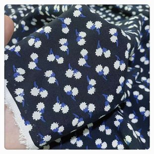 顺滑柔软透气 梦幻花雨黑植物纤维面料旗袍连衣裙衬衣天然布料