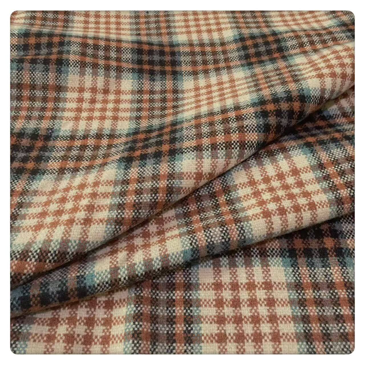 复古羊毛呢格子毛料外套裙子