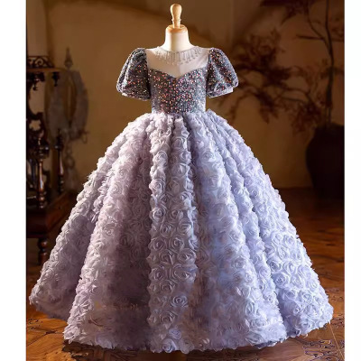 儿童礼服轻奢小众高端晚会主持人钢琴演奏绝美女童生日公主裙高级