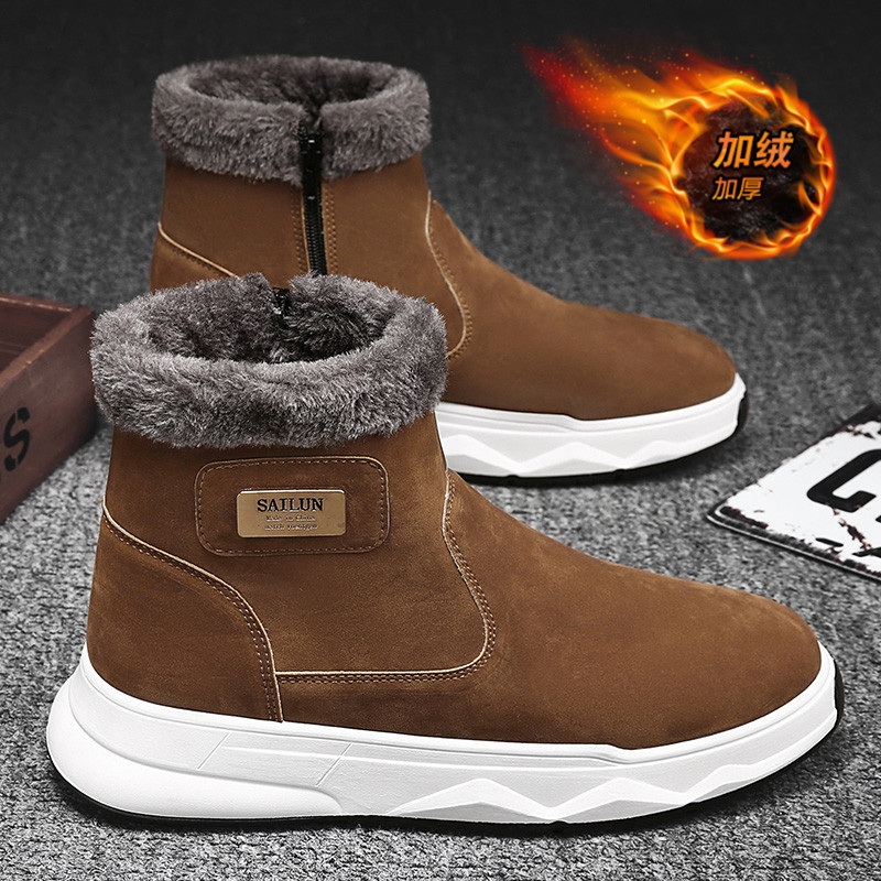 SNOW BOOTS MENS 2024 WINTER ZERO DEGREE COLD-RESISTANT WATERPROOF BREAD COTTON BOOTS FLEECE THICKENED WARM NORTHEAST COTTON SHOES