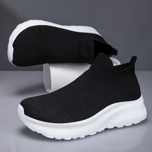 一脚蹬男鞋冬季户外运动休闲中老年爸爸健步鞋轻便软底厚底袜子鞋