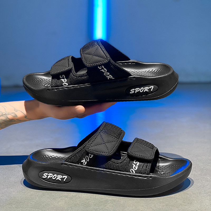 沙滩凉鞋男2026新款夏天户外运动凉拖防滑耐磨厚底外穿魔术贴拖鞋