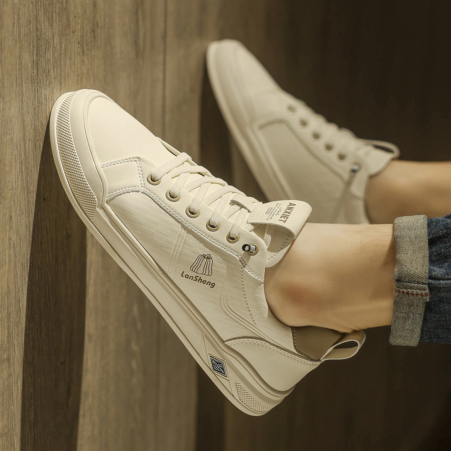 一脚蹬男鞋春季2026新款百搭软底小白板鞋青少年工作上班轻便潮鞋,流行男鞋,单鞋,淘宝优惠券,粉丝福利购,淘宝优惠卷