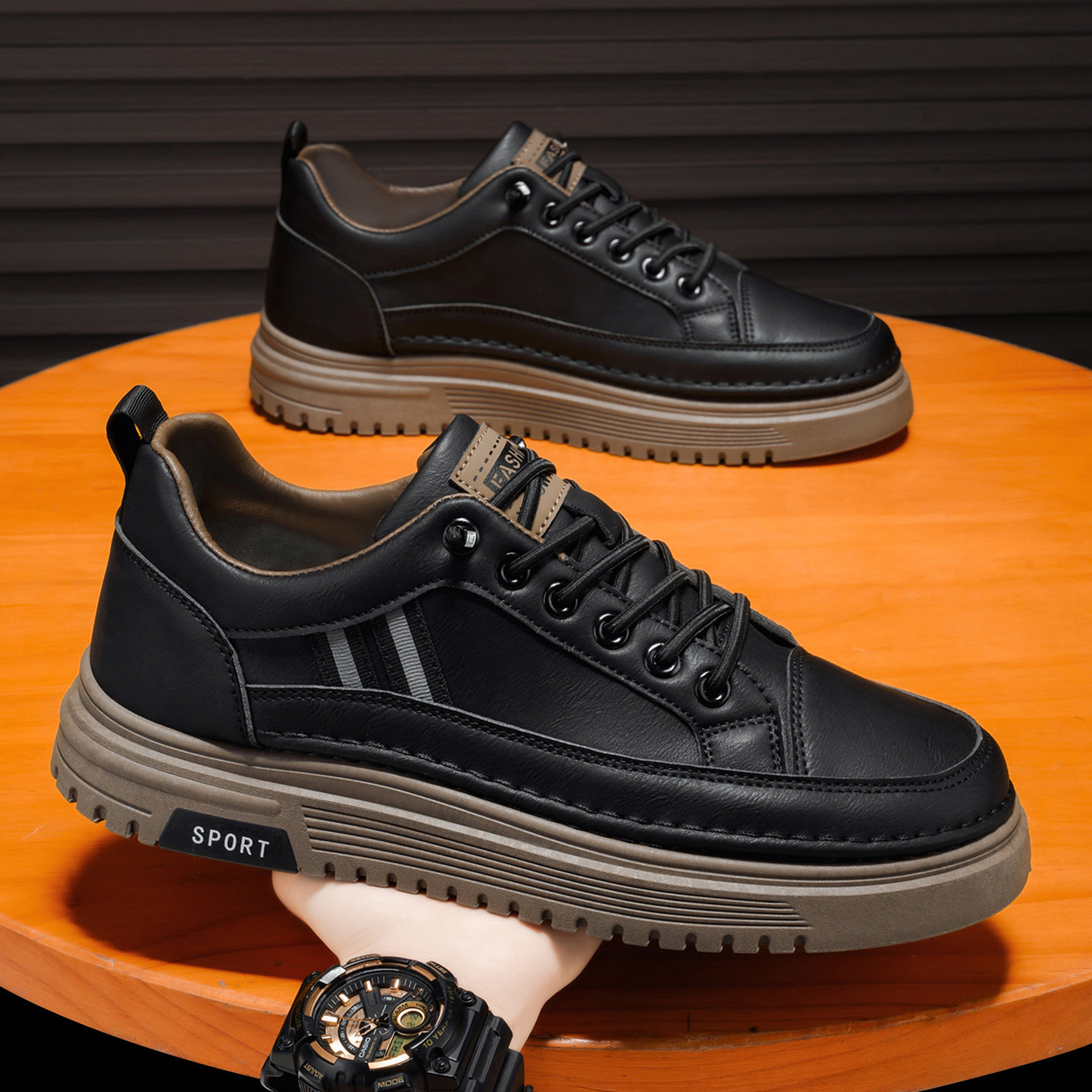 劳保男鞋冬季运动休闲板鞋防水防滑工地干活户外厨师上班工作皮鞋,流行男鞋,单鞋,淘宝优惠券,粉丝福利购,淘宝优惠卷