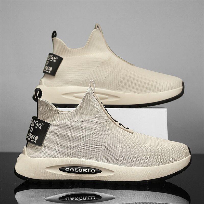 老北京布鞋男款2026新款夏季飞织网面鞋运动休闲懒人一脚蹬跑步鞋