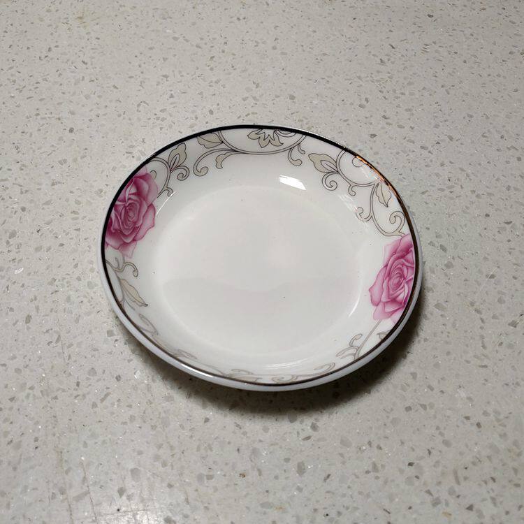 正品宫廷玫瑰之约4寸味碟酱醋碟调味陶瓷汉吃碟靓颖散装餐具