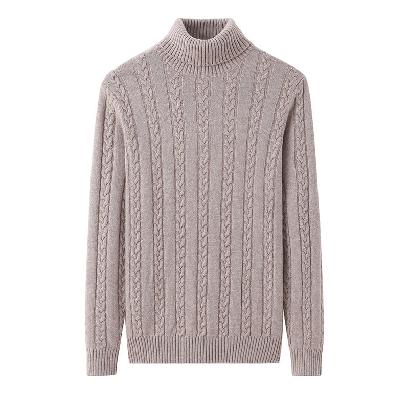 阿绒源内蒙古发货产羊绒衫男加厚冬季高领套头修身保暖打底衫毛衣