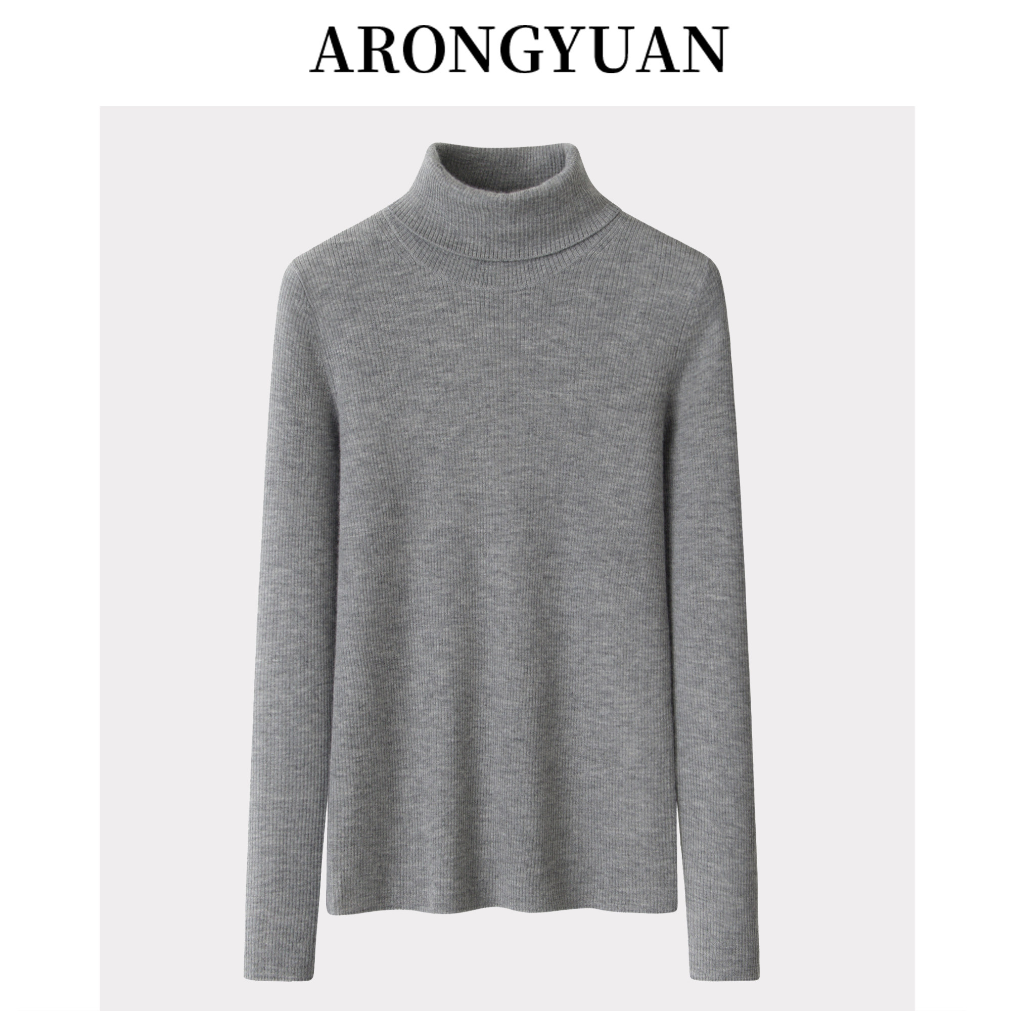 精纺纯山羊绒抽条打底衫修身显瘦