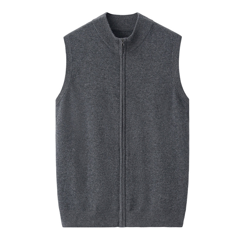 阿绒源羊绒马甲男立领冬季加厚内蒙古发货中老年拉链无袖外穿坎肩