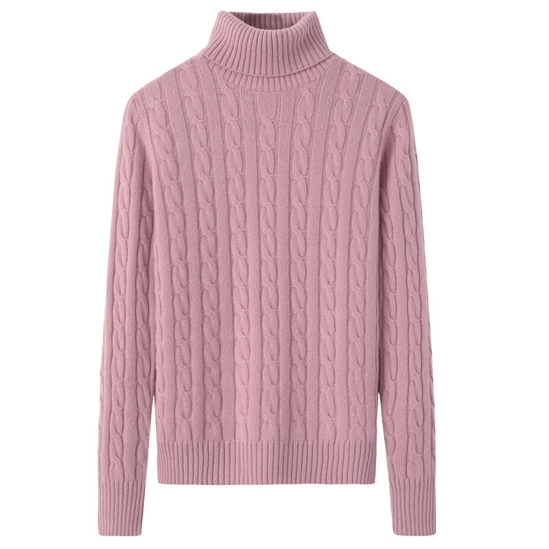 阿绒源100山羊绒绞花女套衫可翻高领加厚双股针织衫休闲贴身毛衣,女装/女士精品,羊绒衫,淘宝优惠券,粉丝福利购,淘宝优惠卷