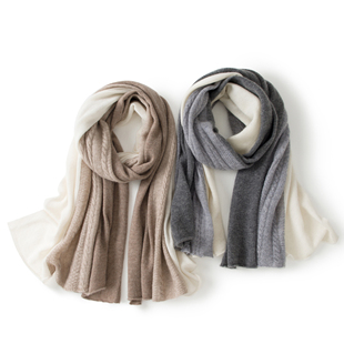 意大利欧供品质~100羊绒两色松密度围巾软糯亲肤保暖围脖180*65CM