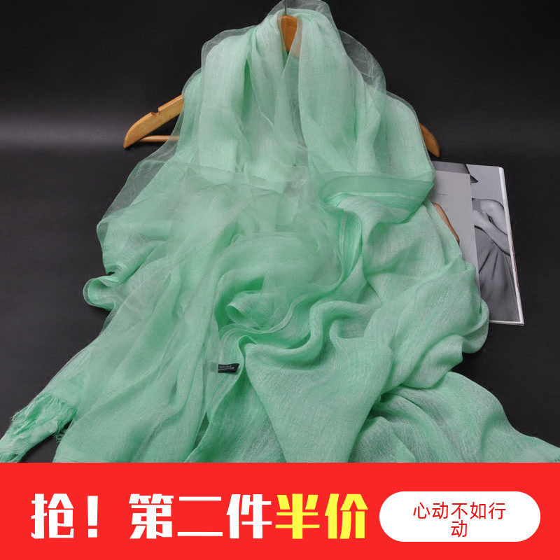 春秋双层欧根纱扎染复古风丝巾