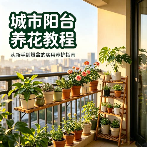 城市阳台养花教程 新手到爆盆实用养护指南 小阳台也可以变大花园