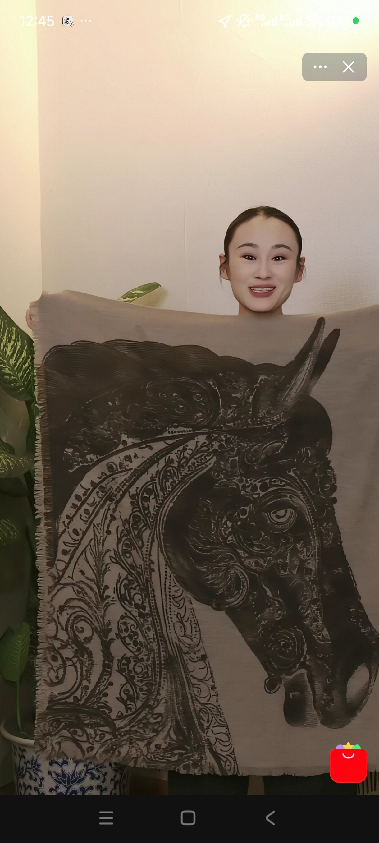 秋冬纯山羊绒保暖云朵蓬松中厚马头喷绘大围巾披肩两用