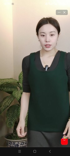 山羊绒保暖纯色背心墨绿