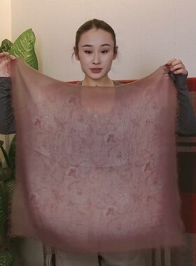 200支超薄山羊绒休闲多功能多用喷绘方巾