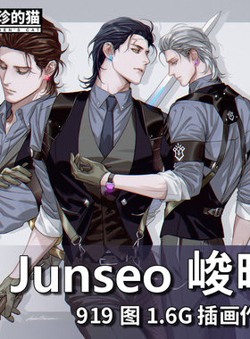画师Junseo 韩风帅哥美男子耽美人物西装插画集人物设计素材参考