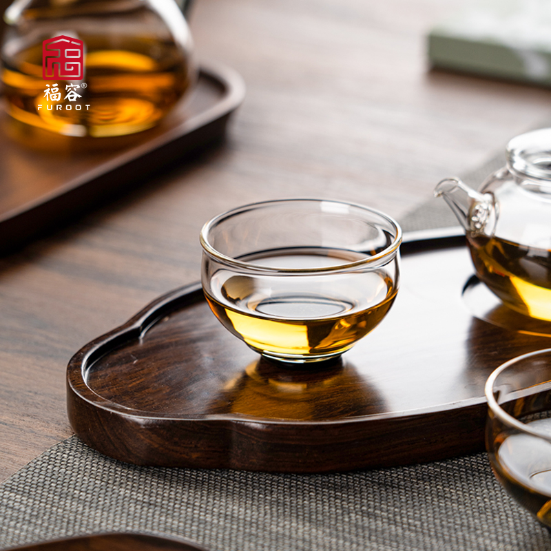 福容金谷杯高硼硅玻璃杯家用单客杯喝茶杯防烫耐热品茗杯功夫茶具