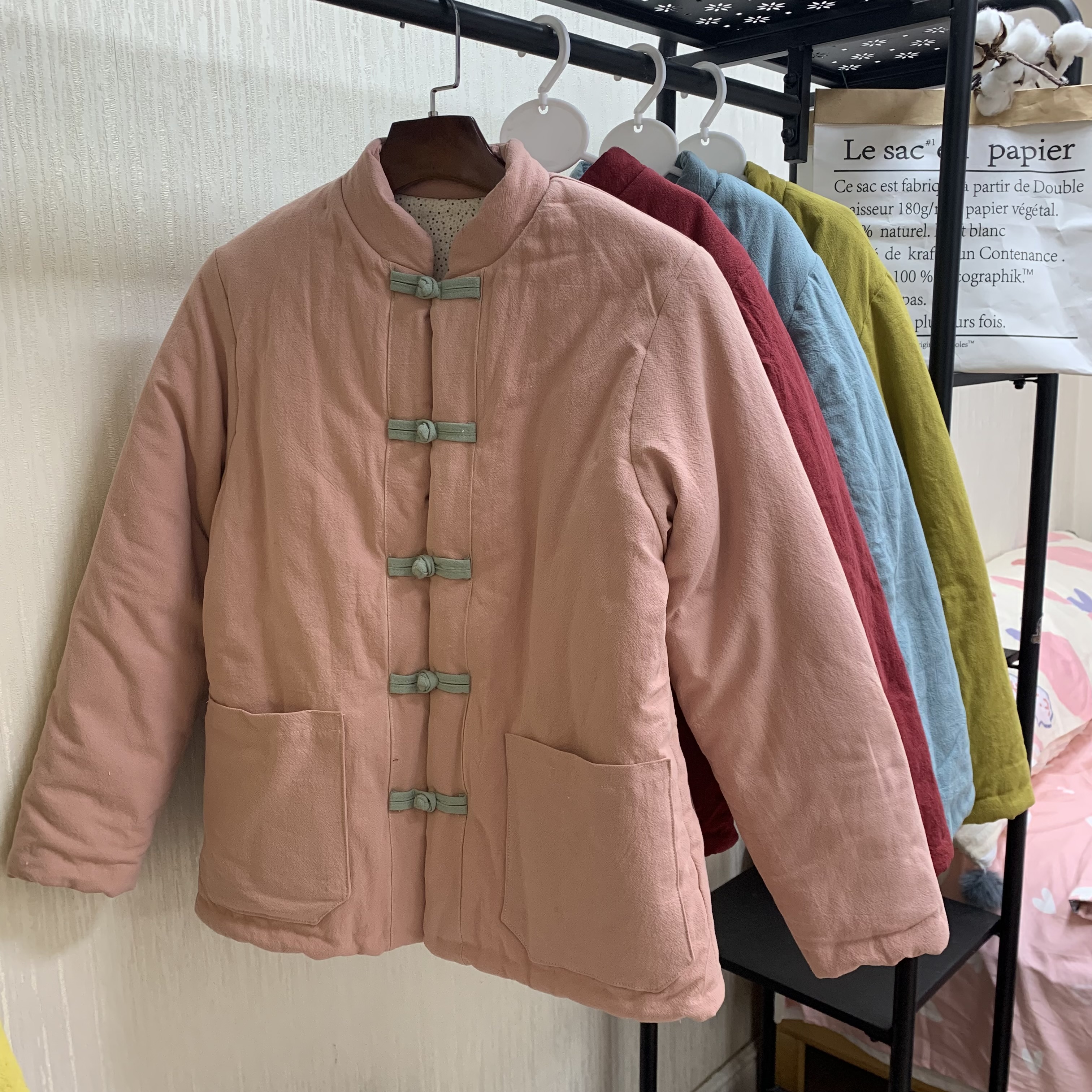 女士棉花袄手工天然棉花衣服妈妈装民族国风棉衣棉服秋冬外套厚