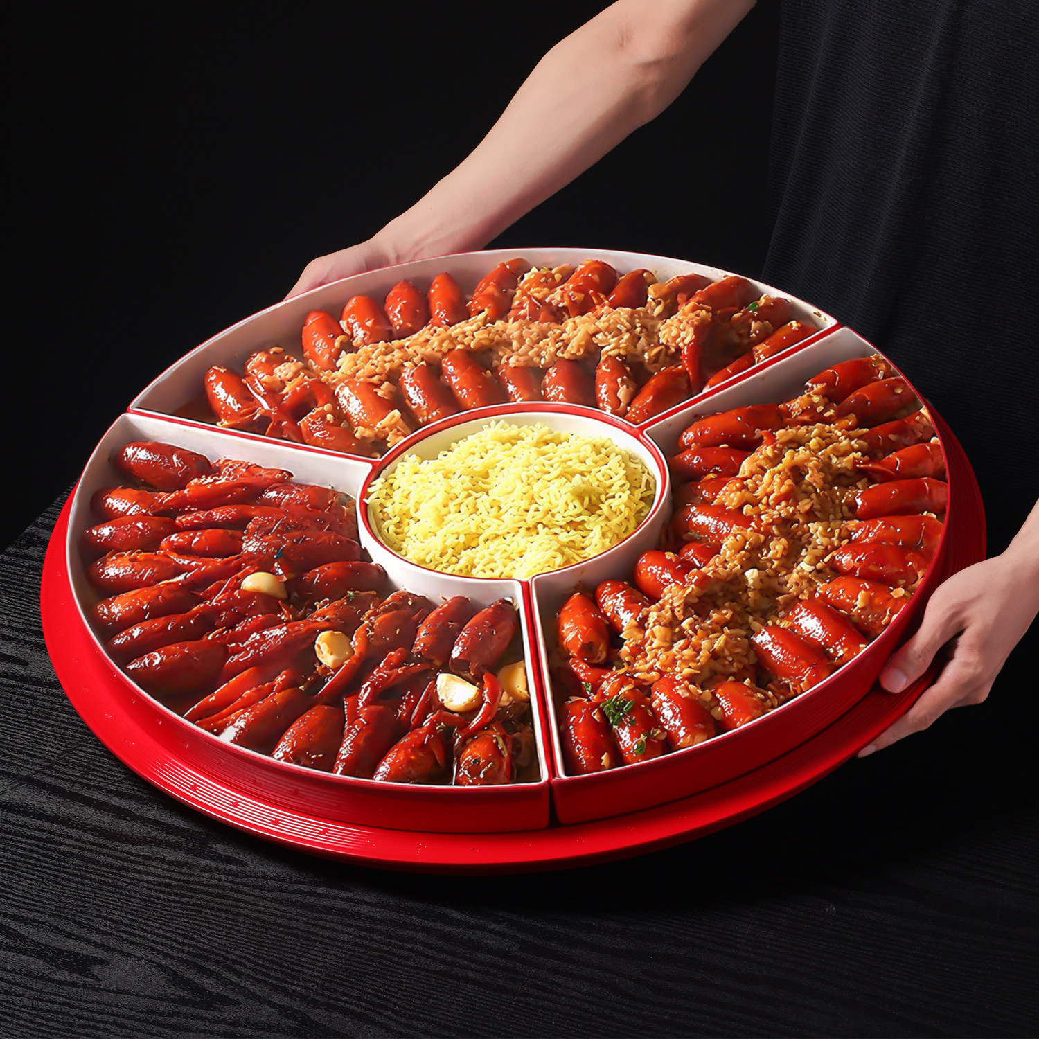 密胺仿瓷大排档麻辣小龙虾多格盘