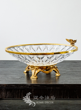 从今往后HomeDecor-CFSS152-黄铜水晶蝴蝶果盘