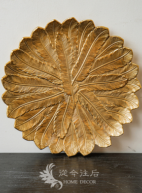 从今往后HomeDecor-CFSS145-复古纯铜羽毛托盘