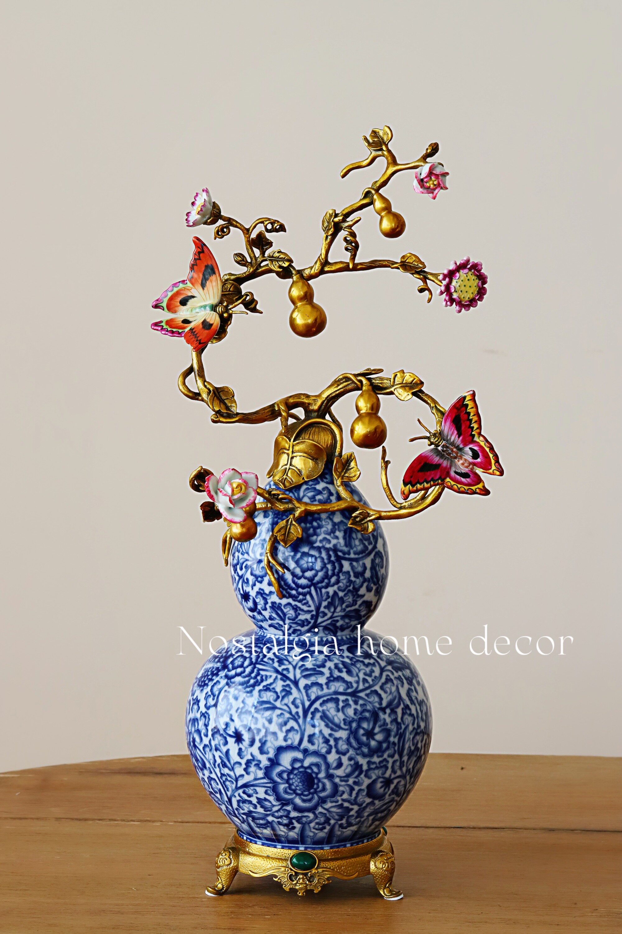 从今往后HomeDecor- CFHX69-福蝶满满瓷铜摆件