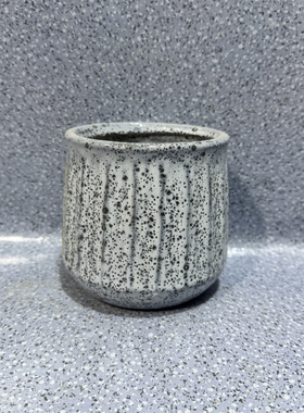 外贸风情 雪花灰色样式 凹凸纹理 无底孔 家用陶瓷花盆