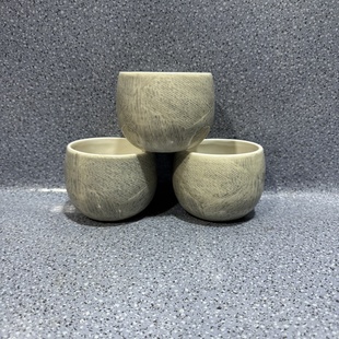 外贸风情 原石晕染色 手捏圆形 小号无底孔 陶瓷花盆多肉盆