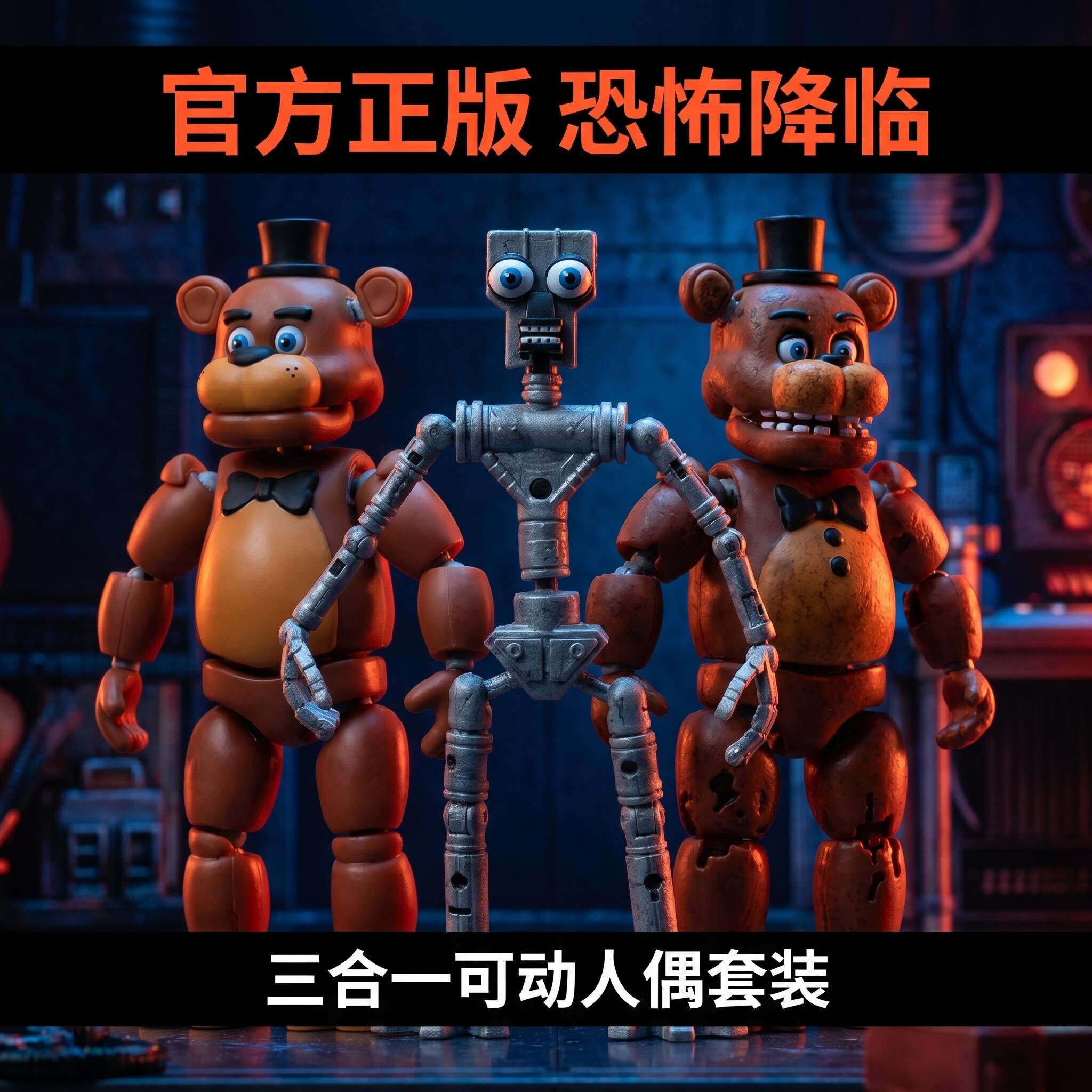 Jazwares进口玩具可动换皮骨架Endo游戏周边6寸正版夜光眼熊来了