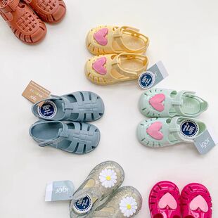 SS26新款西班牙IGOR儿童夏季沙滩鞋洞洞鞋爱心糖果色踩水包头凉鞋