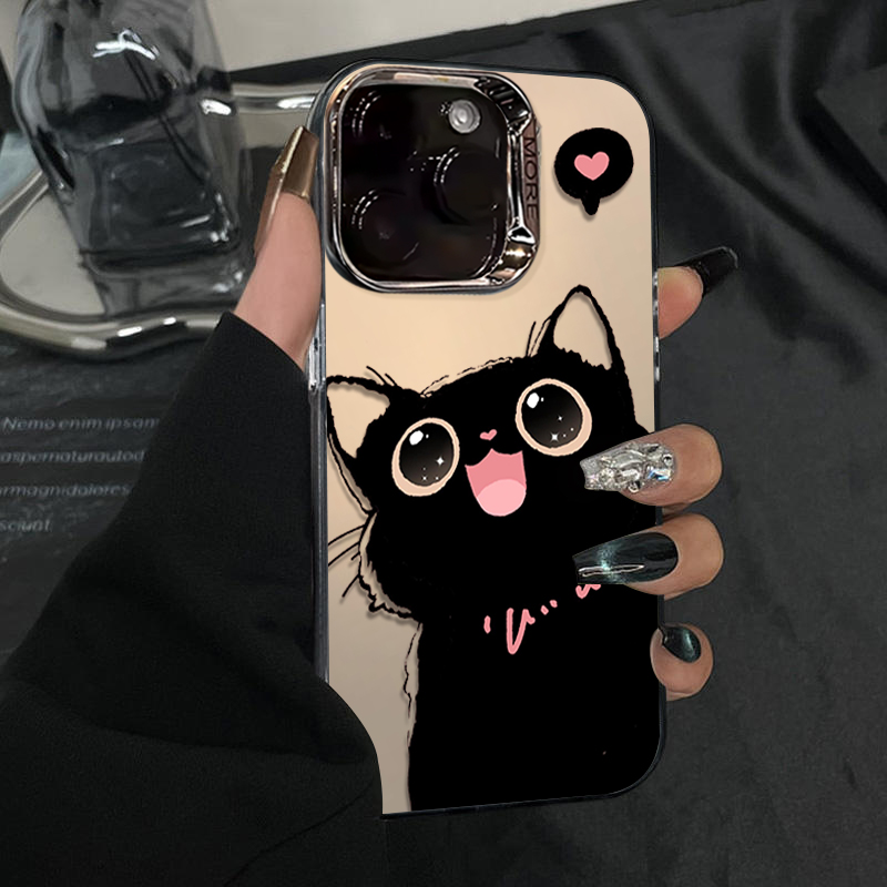 爱心猫咪适用苹果15/14/13pro手机壳16iphone11红米k70小米荣耀Pura80/90iqoo10华为mate60s17x100nova12