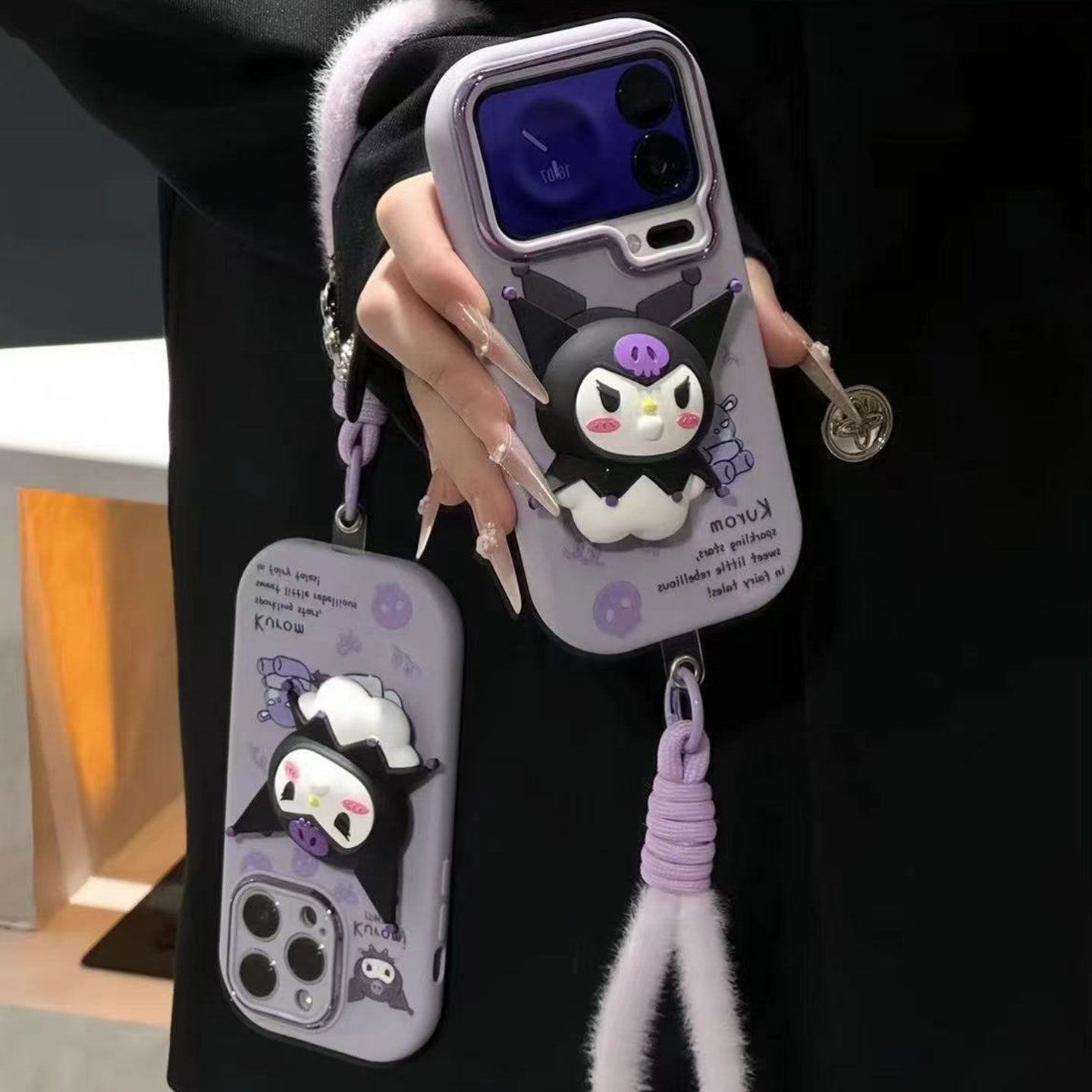 吹泡泡库洛米挂绳新款适用苹果17Pro手机壳iPhone16max13小米15华为mate80pura70k60Reno14荣耀400x300magic8