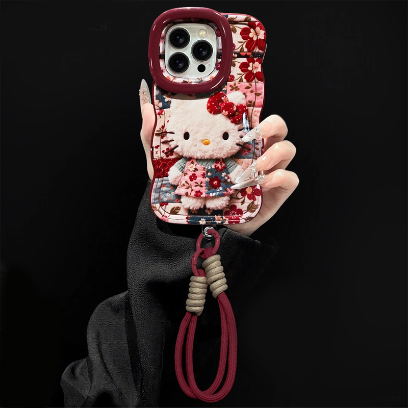 碎花KT双支架新款适用苹果17Pro手机壳iPhone16max13小米15华为mate80pura70k60nova14荣耀300x100findx8s30