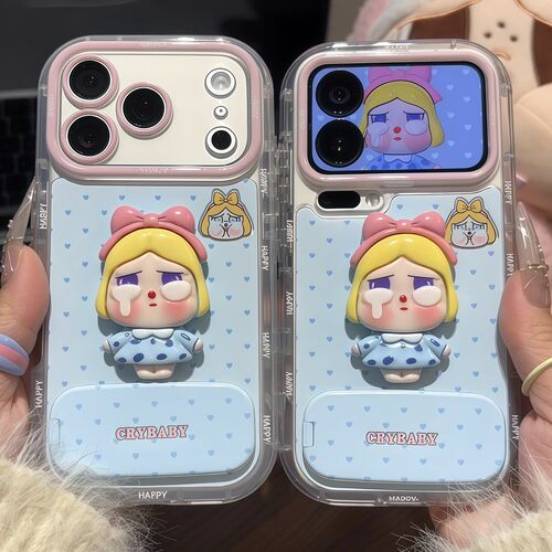哭娃公仔镜子支架新款适用苹果17Pro手机壳iPhone16max13小米15华为mate80pura70k90Reno14荣耀400x300findx9