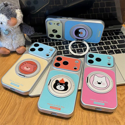 撞色卡通小动物适用iPhone17promax手机壳苹果16华为mate80P80红米K90小米17reno15note14一加ace5nova13x300