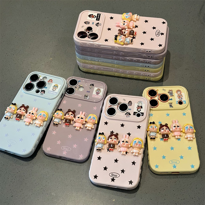 可爱立体哭娃公仔新款适用苹果17promax手机壳iphone16plus高颜值ip15pro个性14por女款air少女13保护12/11套