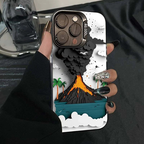 撞色元气火山喷发适用苹果16pro手机壳iPhone15max小米14华为mate70p50k60荣耀100x200nova13note12findx8s19
