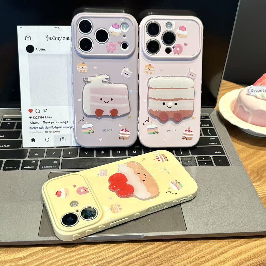 ins风可爱蛋糕贴件新款适用苹果17pro手机壳iphone16promax高颜值ip15plus可爱14por女款air创意13保护12软套