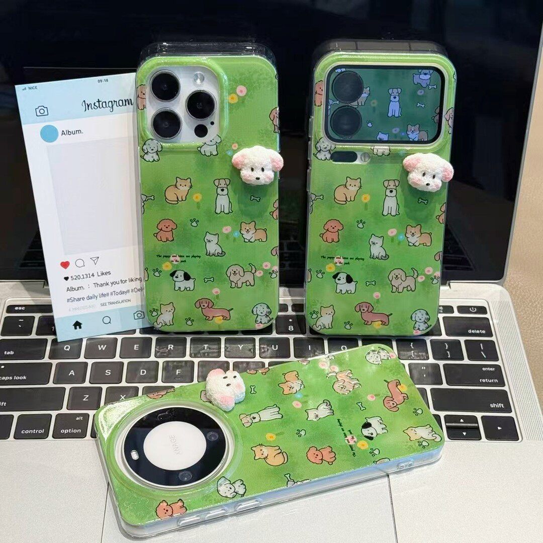 草坪小狗贴件新款适用苹果17Promax手机壳iPhone16pro小米15华为mate80pura70k90nova14荣耀400x300reno13s20